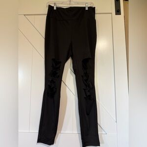 SHEIN Black Leggings with Cut-Out Design